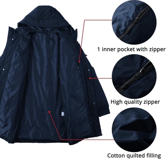 Men's Winter Coats Water & Windproof  Long Hooded Puffer Jacket * Brand … - Picture 5 of 7